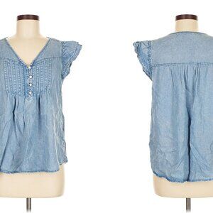 JANE AND DELANCEY plus 100% lyocell pleated front top (1X)